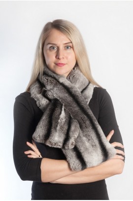 Rex Chinchilla Fur Scarf - horizontal